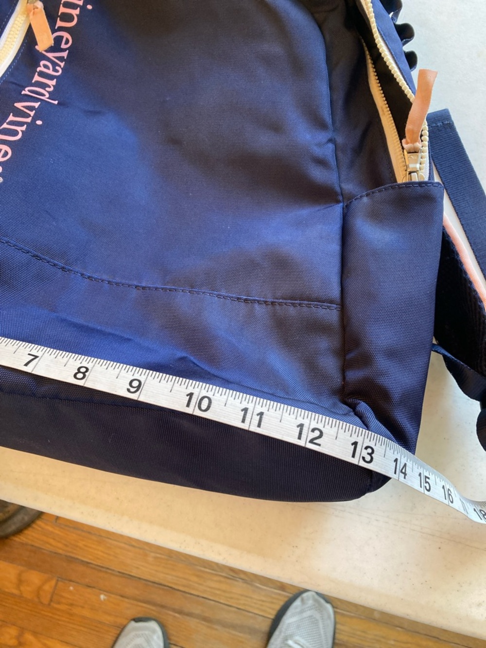 Vineyard Vines Navy Backpack with Pink Logo Accents - Picture 6 of 14